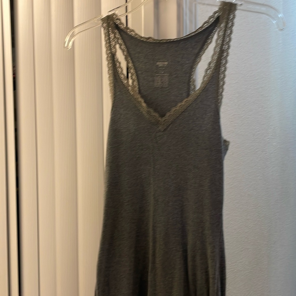 Cute tank top with lace trimming